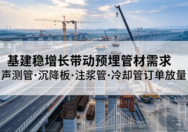 芷江基建稳增长带动预埋监测管材需求，声测管、沉降板、注浆管订单持续放量